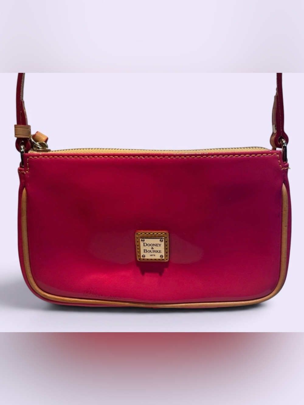 Dooney & Bourke Pink Shoulder Bag with Tan Trim